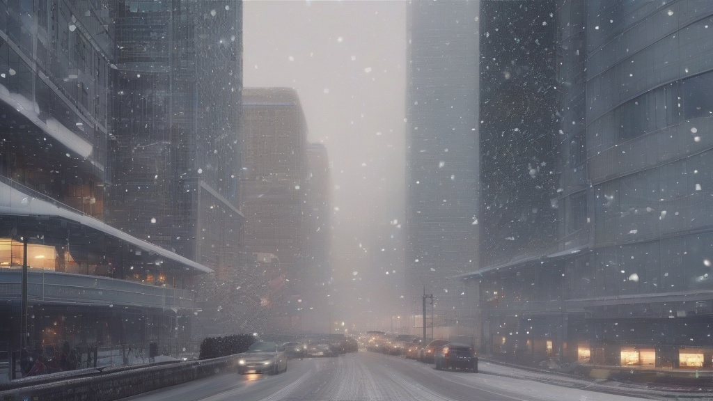 雪天与雾霾的双重奏：当纯净雪花邂逅朦胧迷雾